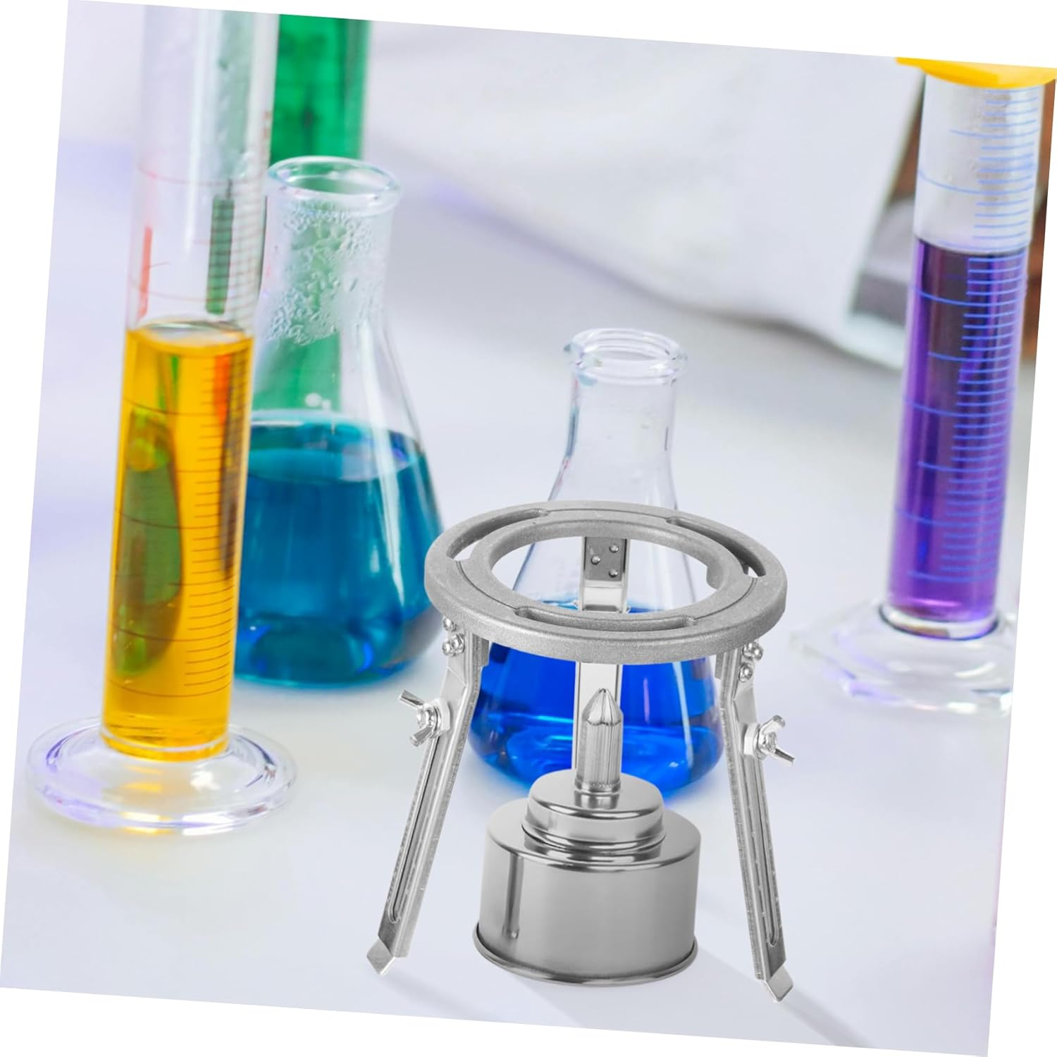 Adjustable Laboratory Tripod for Alcohol Lamp Stand Experiment Supplies Portable Design for Chemistry Heating image number 2
