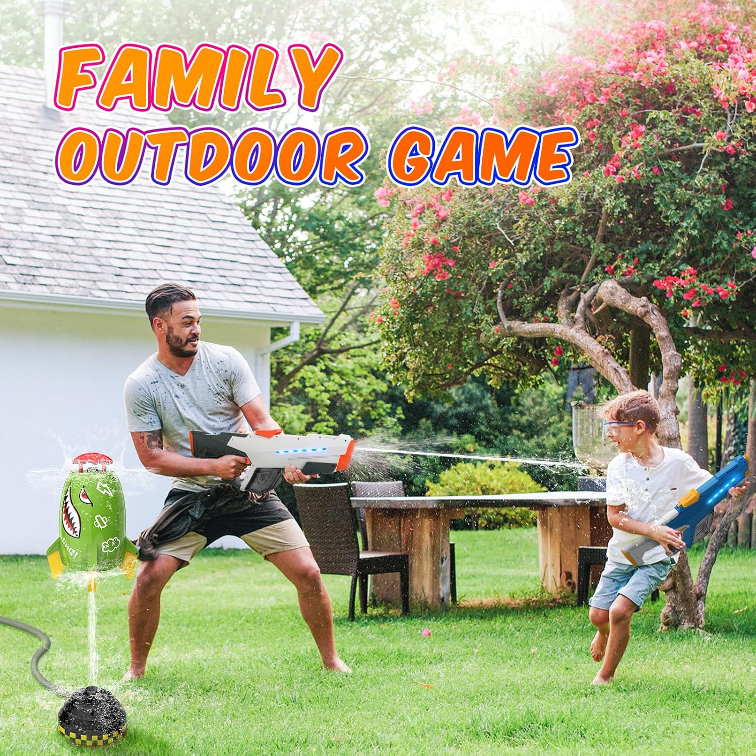 Skirfy Electric Water Gun for Adult Kids, Outdoor Automatic Water Suction Water Blaster Squirt Modular Battery, Water Guns Summer Beach Swimming Pool Backyard Lawn Easter Party Games（Grey） image number 3