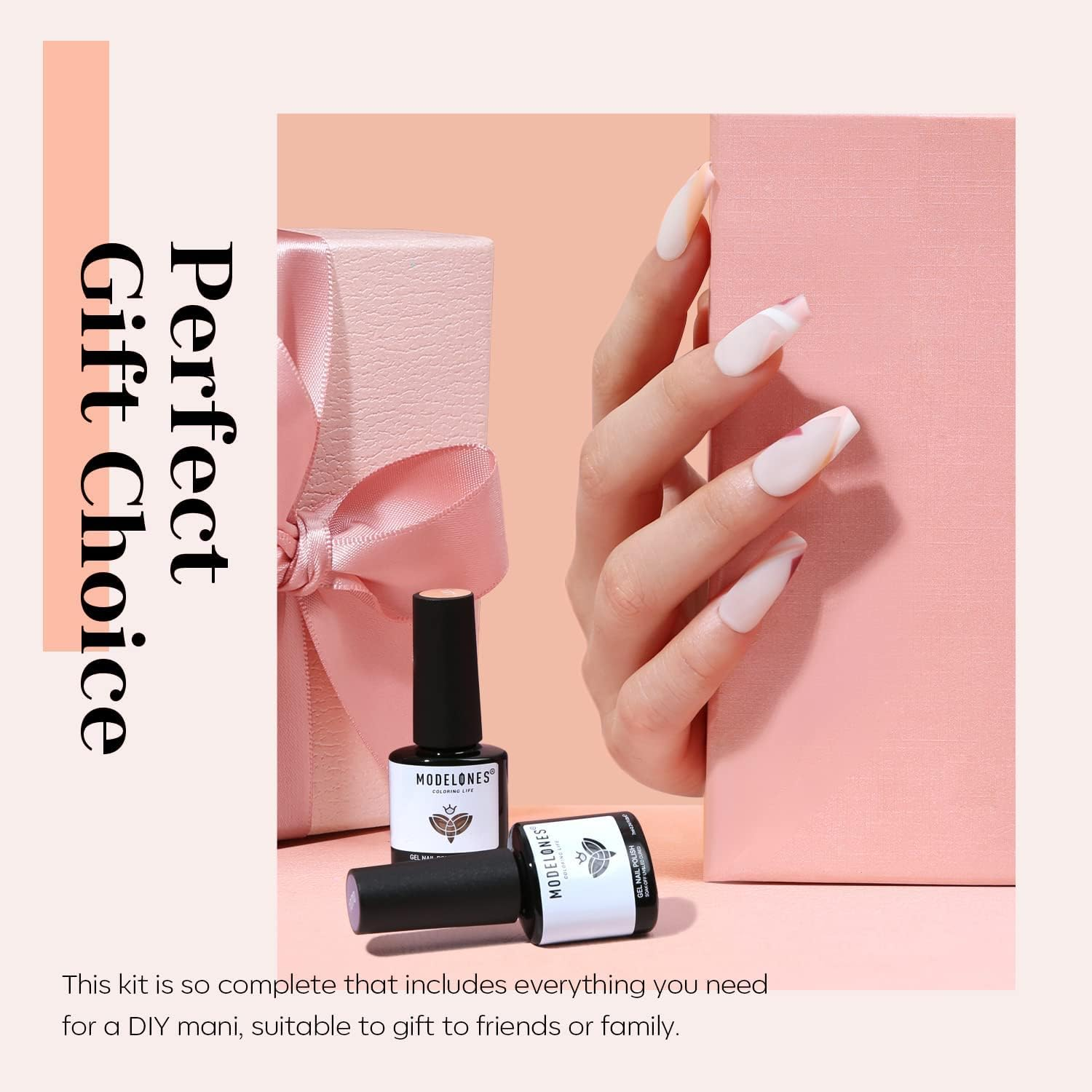 Modelones 12 Colors Gel Nail Polish Kit with U V Light 48W Nail Lamp Red Nude Gray Gel Polish Kit Gel Base and Top Coat Nail Glitters Striping Tapes Rhinestones Manicure Tools Salon Sets image number 3