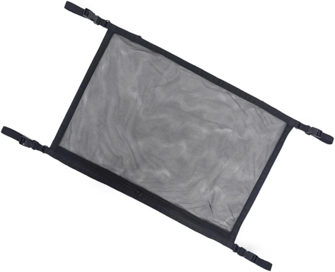 Car Ceiling Storage Net with Zipper Adjustable Breathable Polyester Mesh Roof Organizer Bag for Car Interior Auto Hanging Pouch Space-Saving Black image number 2