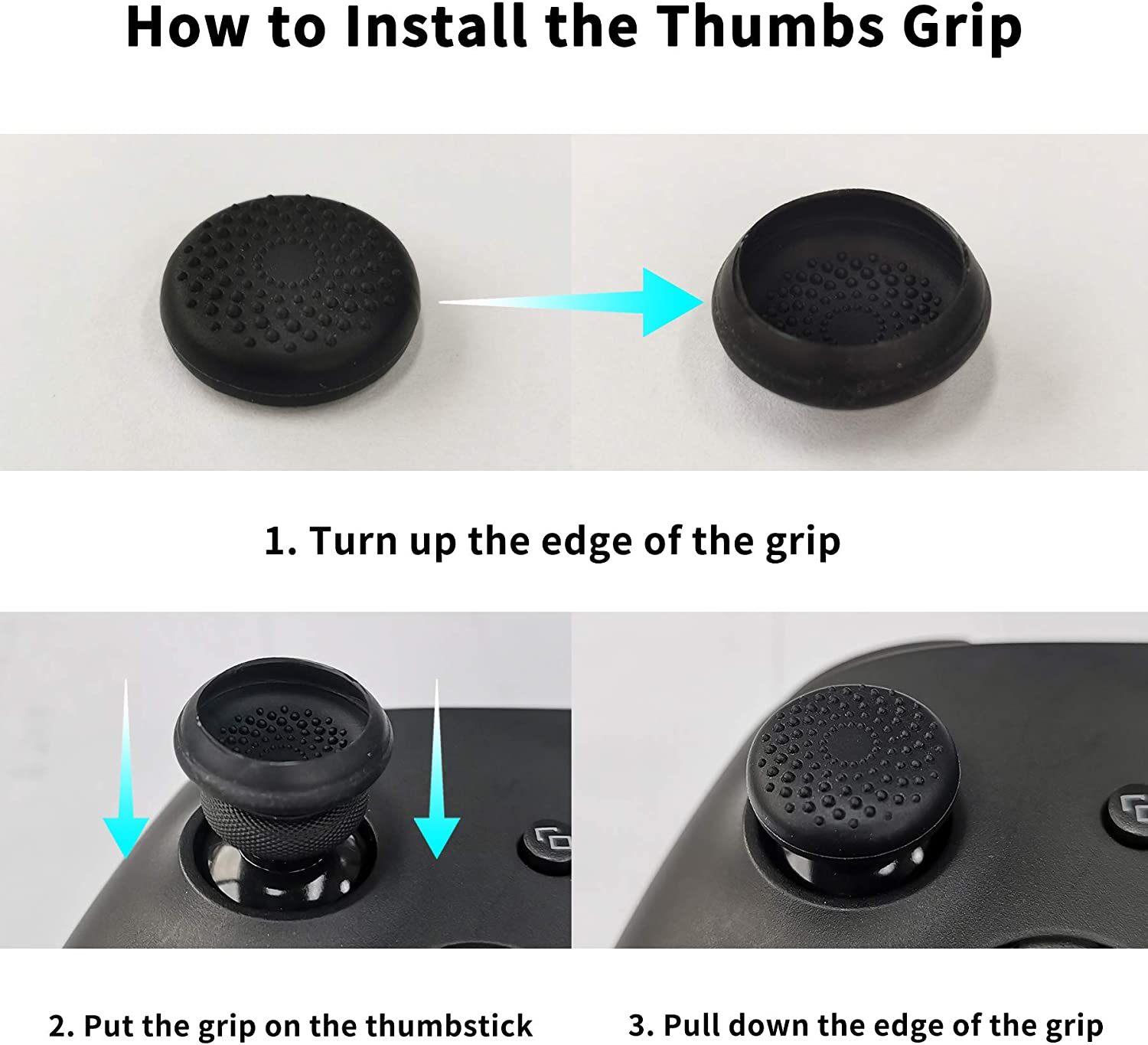 Playvital Midnight Blue Pure Series Anti-Slip Silicone Cover Skin for Xbox Series X Controller, Soft Rubber Case Protector for Xbox Series S Controller with Black Thumb Grip Caps