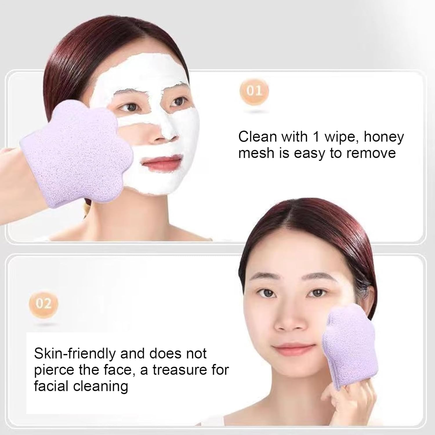 Cat Paw Sponge - Facial Cleansing Pad for Skincare Routine | Enlarged Compressed Design with Soft Texture, Glove Type Cosmetic Remover for Daily Makeup Wipe, Bathing Accessories, Home Use