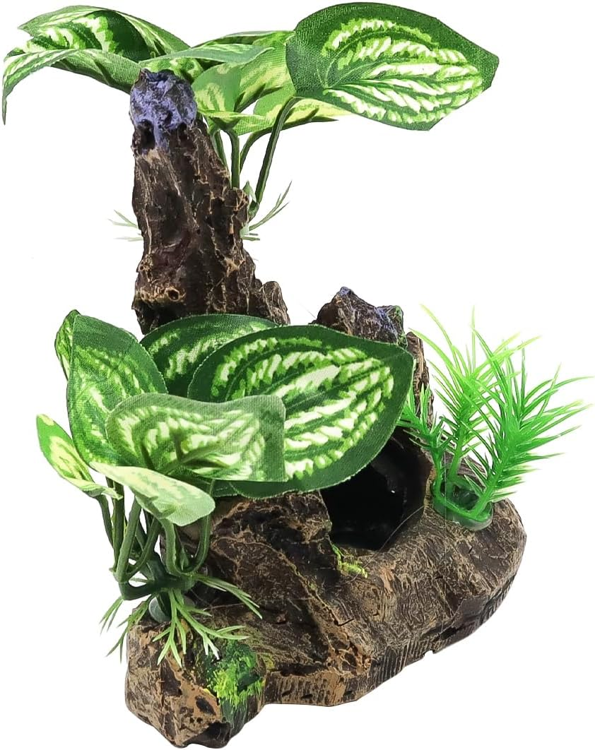 NUZAMAS Fish Tank Landscaping Ornaments Aquarium Plants Fish Tank Decorations Fish Hide Cave Plastic Artificial Plant Goldfish Waterscape Fish Hides Snake Tank image number 1