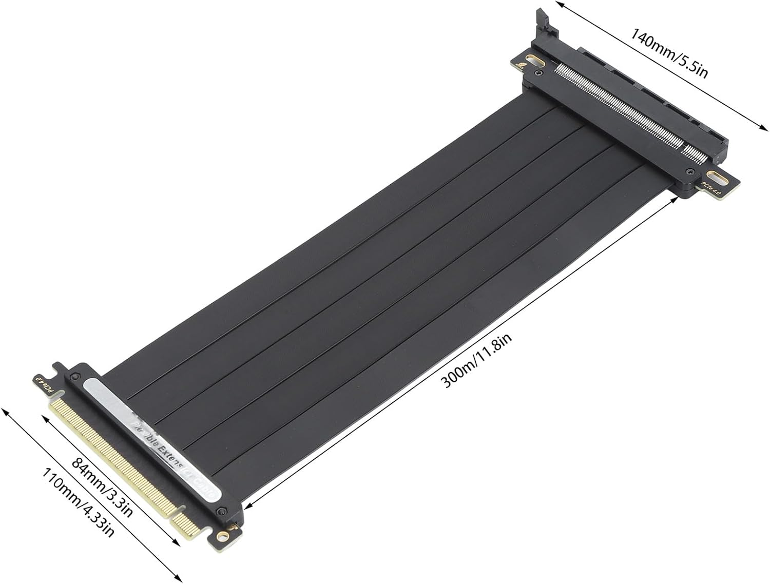 Pcie 4.0 X16 Extender Riser Cable, High Speed Extension Cable for RTX4090 Rtx3090Ti, 180 Degree Connector 300Mm image number 1