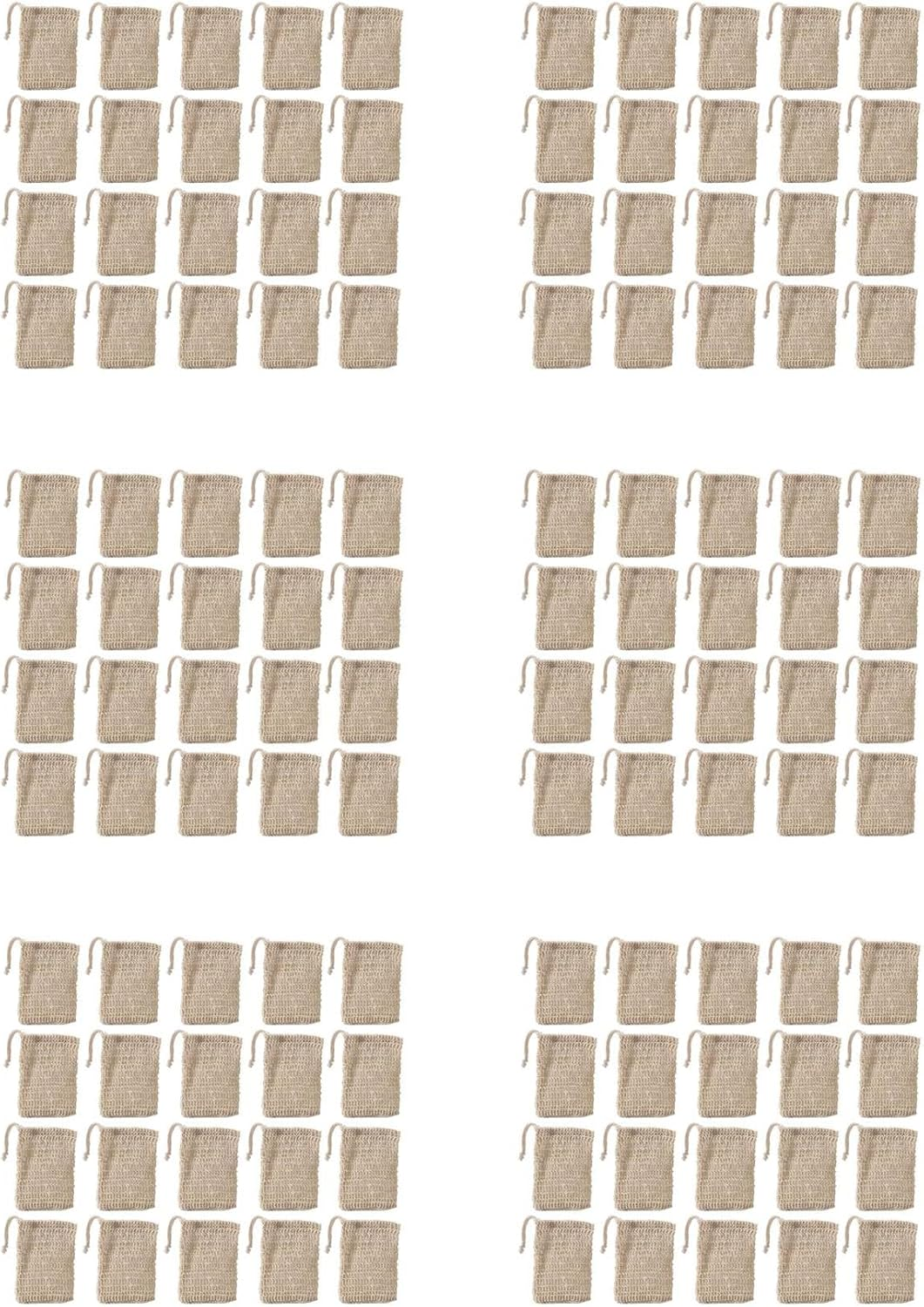 300Pcs Shower Bath Sisal Soap Bag Natural Sisal Soap Bag Exfoliating Soap Saver Pouch Holder image number 1