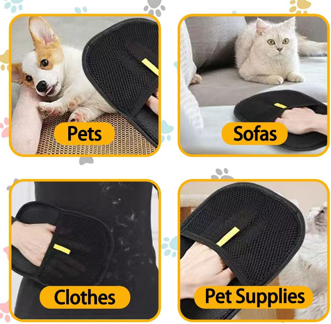 JYNVO 2 Pack Universal Pet Hair Removal Gloves for Cats and Dogs, New Improved High Efficiency Pet Hair Care Gloves, Cat Hair Removal Gloves image number 3