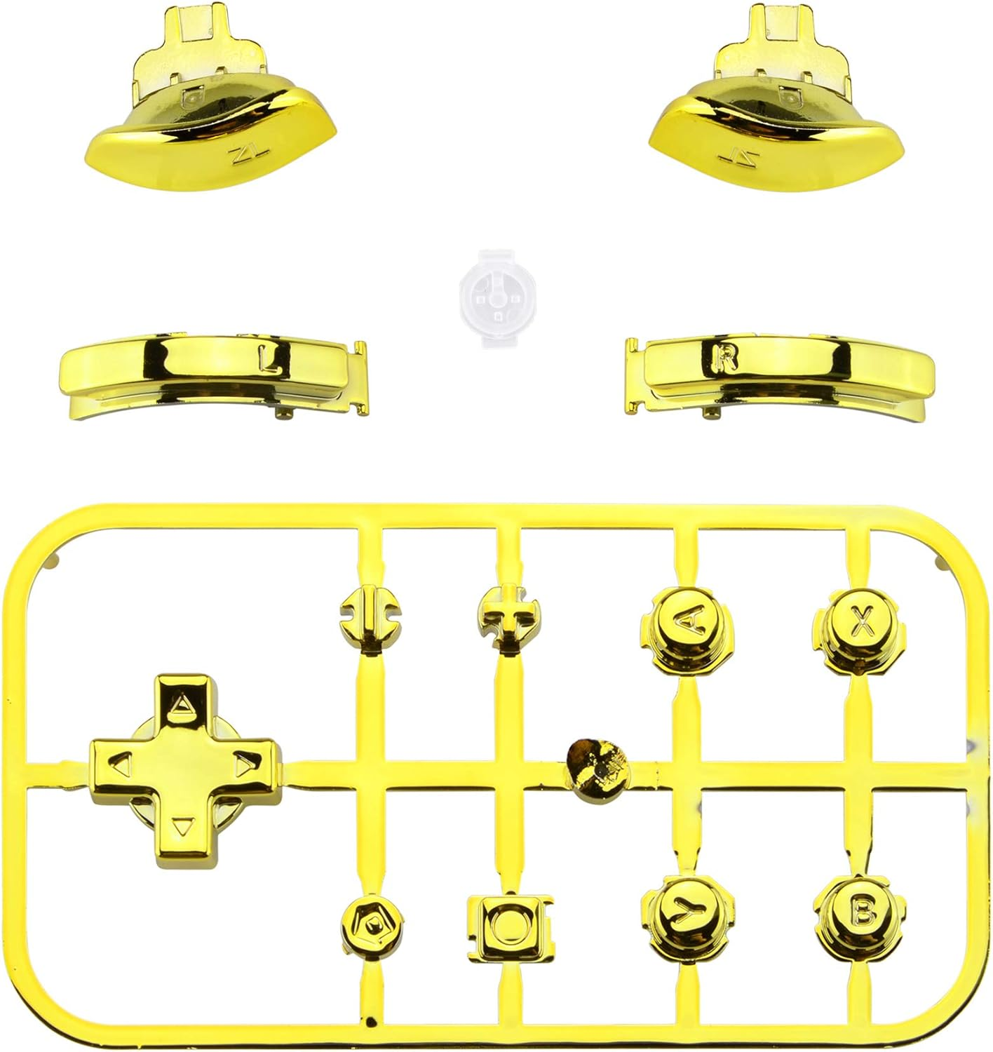 Extremerate Chrome Gold Glossy Replacement ABXY Home Capture plus minus Keys Dpad L R ZL ZR Trigger for Nintendo Switch Lite, Full Set Buttons Repair Kits with Tools for Nintendo Switch Lite image number 3