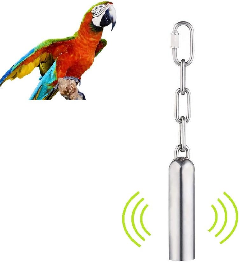 Bird Stainless Steel Bell Sweet Sound Hanging Bell - Toy Gift Bell for Parrots,African Greys,Macaws,Cockatiels,Squirrel,Pigeon,Lovebird (Small) image number 4