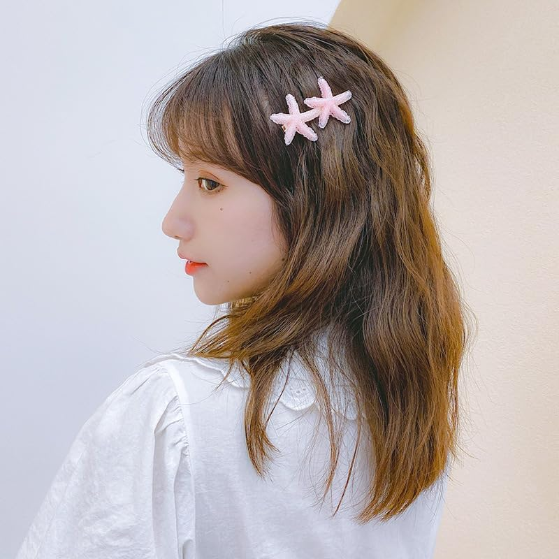 Starfish Hair Clips Mermaid Seashell Clip 4 Pcs Sea Shell Hair Barrettes Seastar Clips Mermaid Starfish Acessories for Women Girls Sea Shell Seashell Hairpieces image number 3