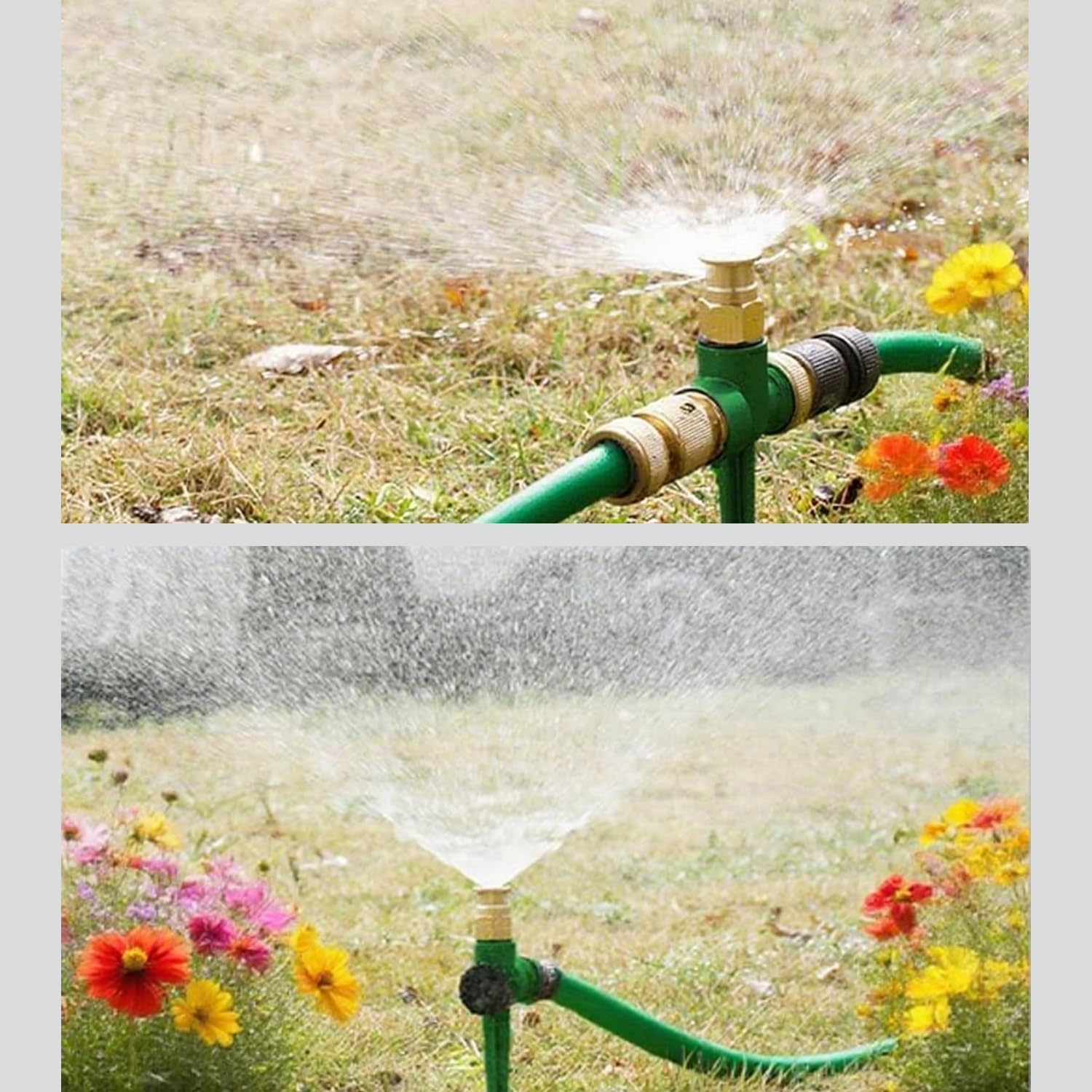 Winbay Metal Lawn Sprinkler, Automatic Brass Sprinkler with Spike Base, 360 Degree Adjustable Sprinklers Nozzle, Large Area Coverage for Lawn Grass Patio Garden Irrigation image number 5