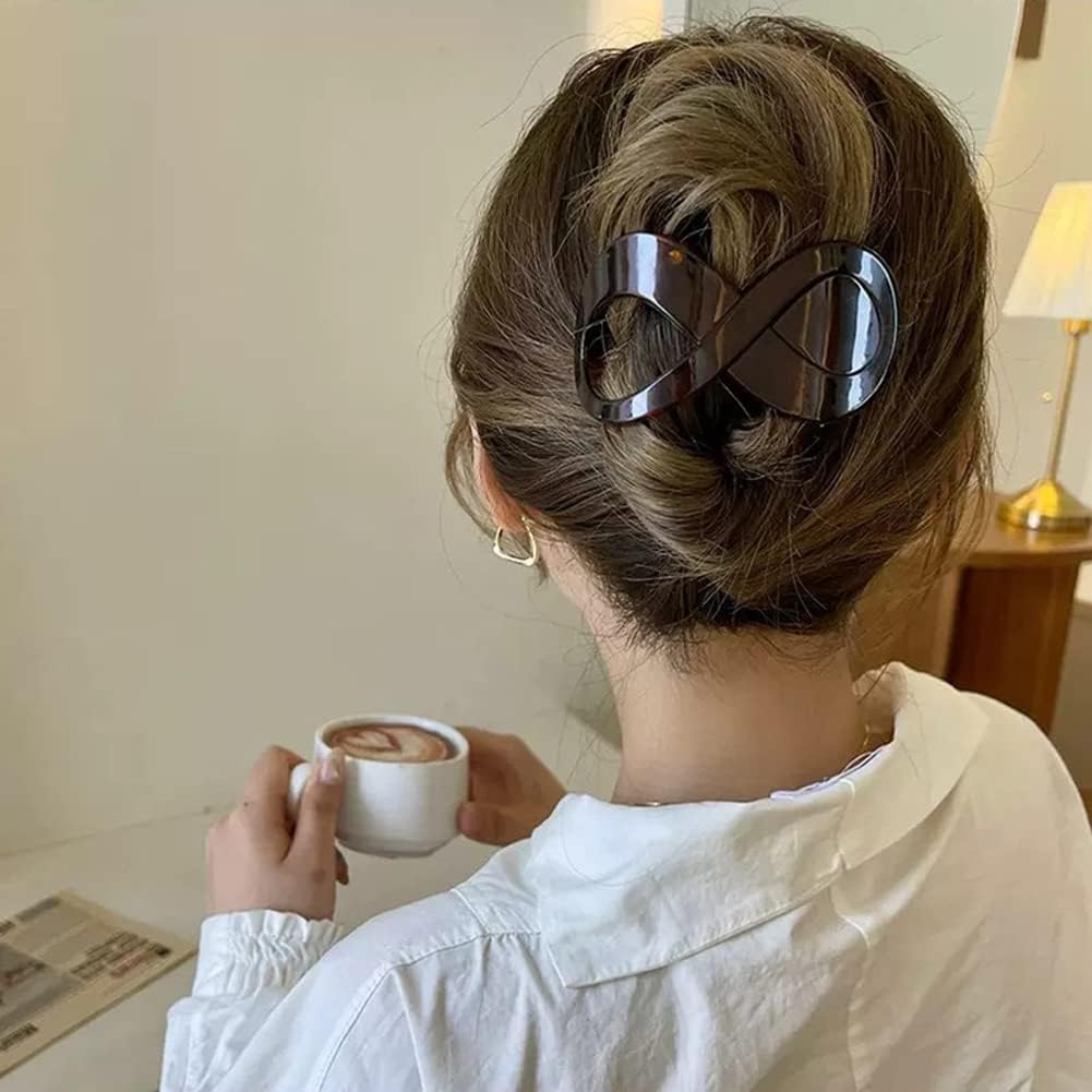 4 Pcs French Concord Flat Hair Clips, 3.35 Inch Curved Hair Claw Alligator Hair Clips Volume Strong Hold Banana Barrettes Hair Clamps Jaw Clips for Women image number 1