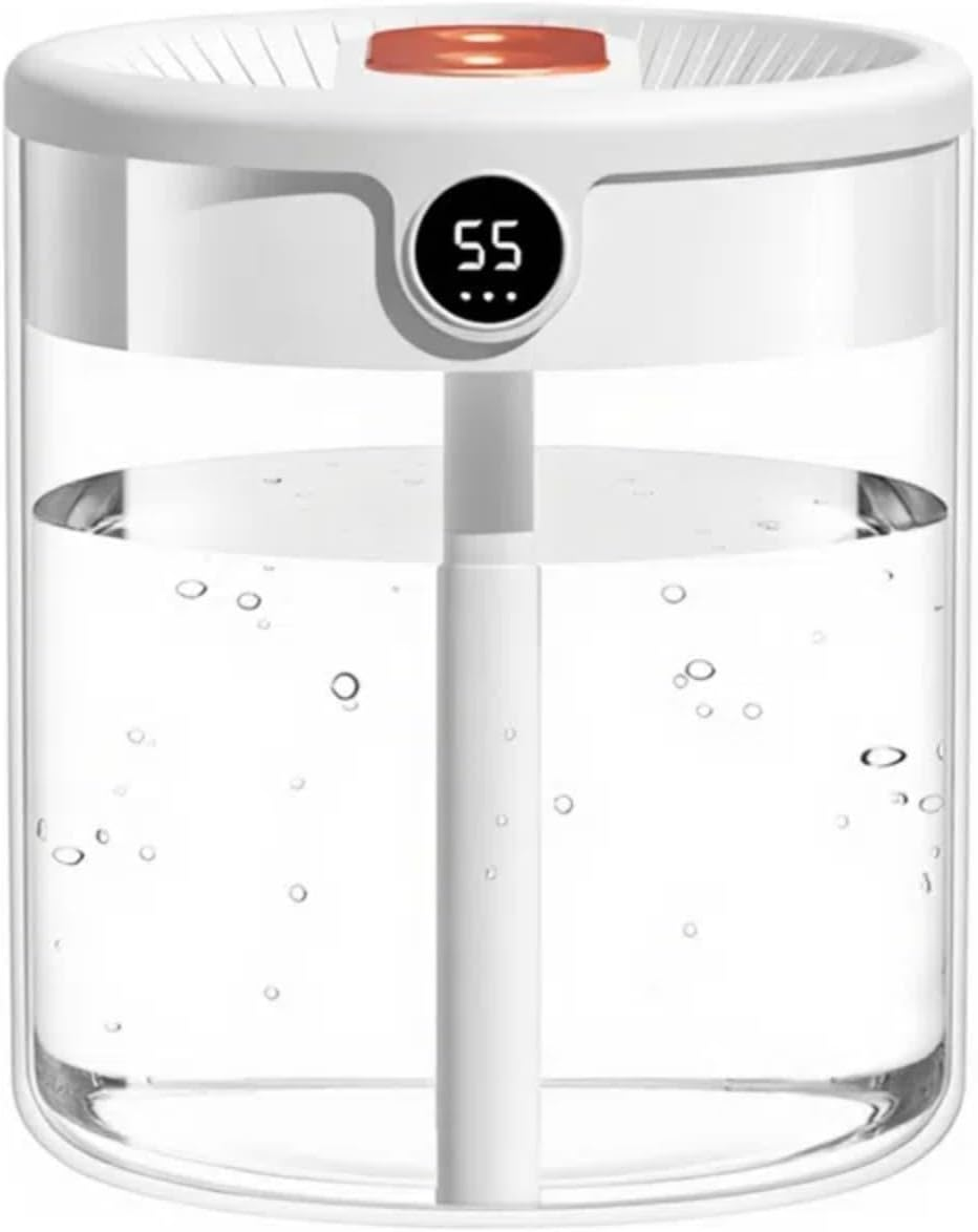 Humidifiers for Bedroom, 2L Cool Mist Humidifier with Humidity Display & Night Light, Ultra Quiet, Easy to Fill and Clean, Visible Water Tank, for Home, Office, Baby Nursery, Plants image number 6