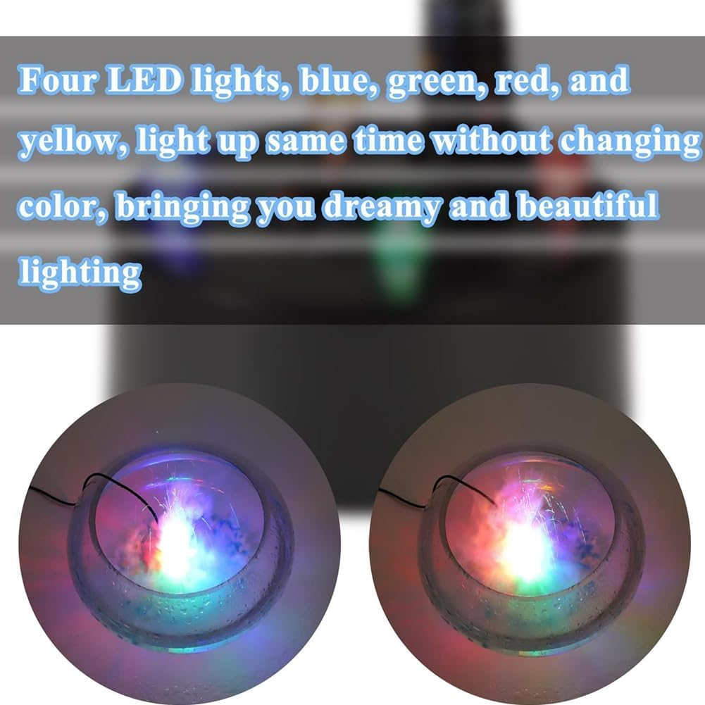 Synpinya Mist Maker, USB Port 4 Color LED Lights Mini Mister Fog Machine, Indoor Fountain Garden Pond Water Fogger Atomizer Black image number 5