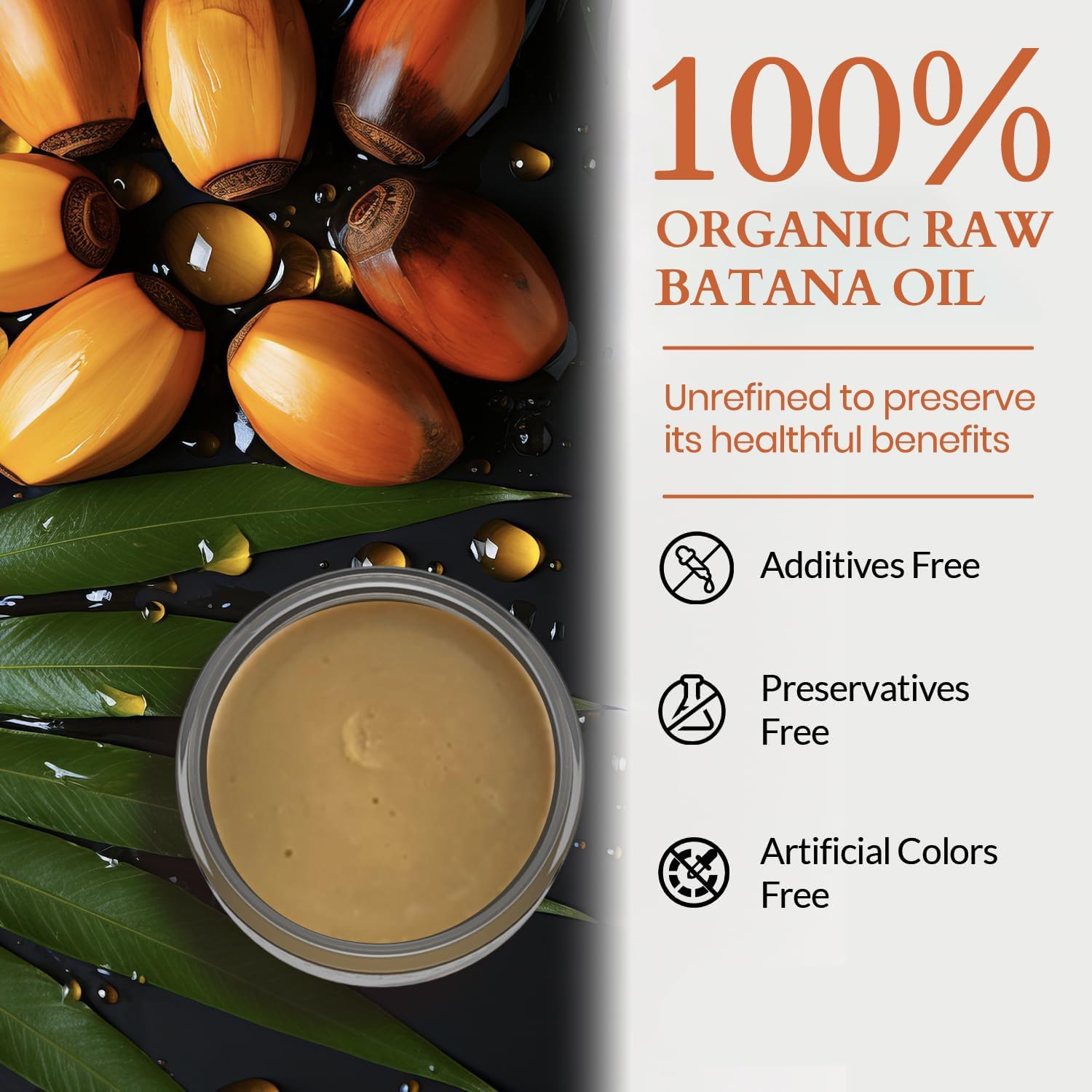 Raw Batana Oil for Hair Growth - 100% Pure Organic Unrefined Hair Oil from Honduras | Natural Hair Oil to Repair, Thicken & Moisturize All Hair Types | Men &Women,4.23 Oz image number 2