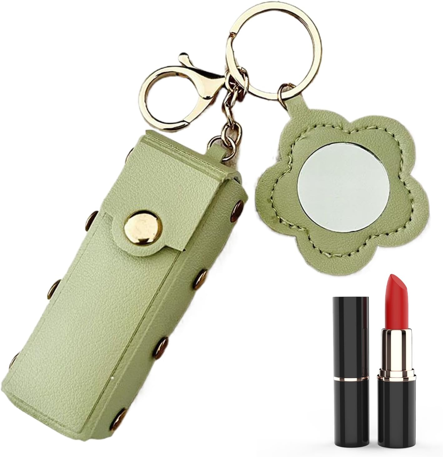 Mivpzisk Lip Balm Case, PU Leather Lip Balm Holder, Fashion Portable Cosmetic Pouch for Women Girls Makeup Travel Car Key image number 3