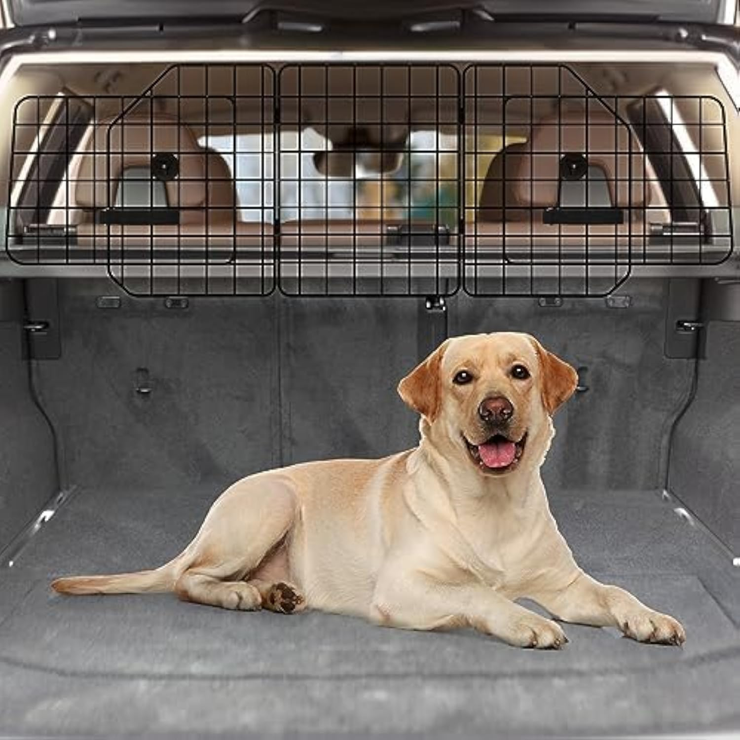 Steel Wire Mesh Dog Guard, Adjustable Width, Universal Dog Gate for SUV, Sedan, Truck image number 2