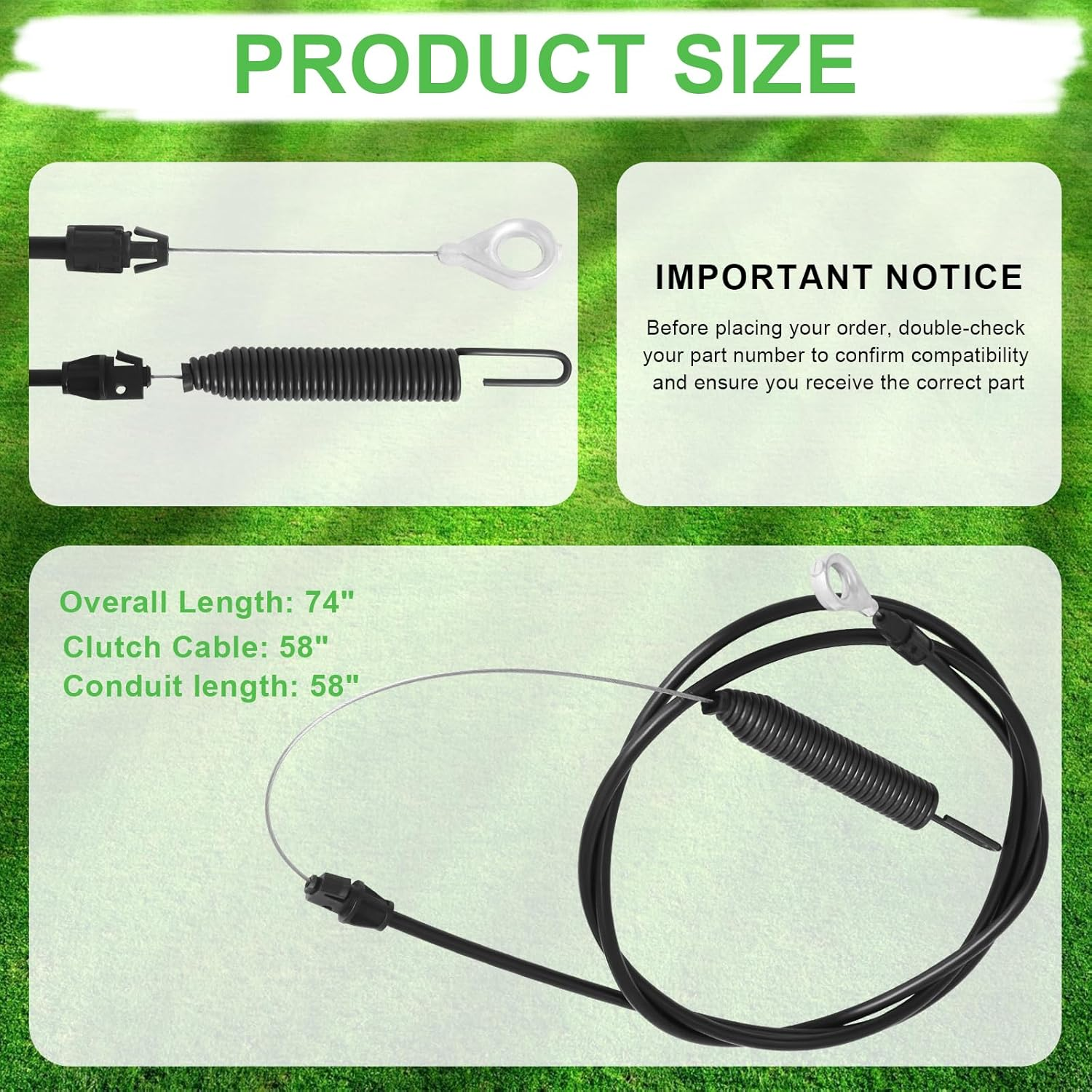 584243501 Clutch Cable for Compatible with Craftsman Poulan Husqvarna Lawn Tractor Blade Cable 917986340 image number 4