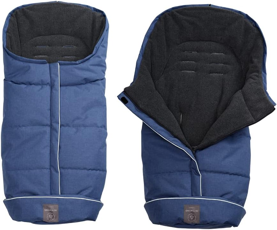 Universal Fit Fleece Footmuff (Linear Blue/Black)