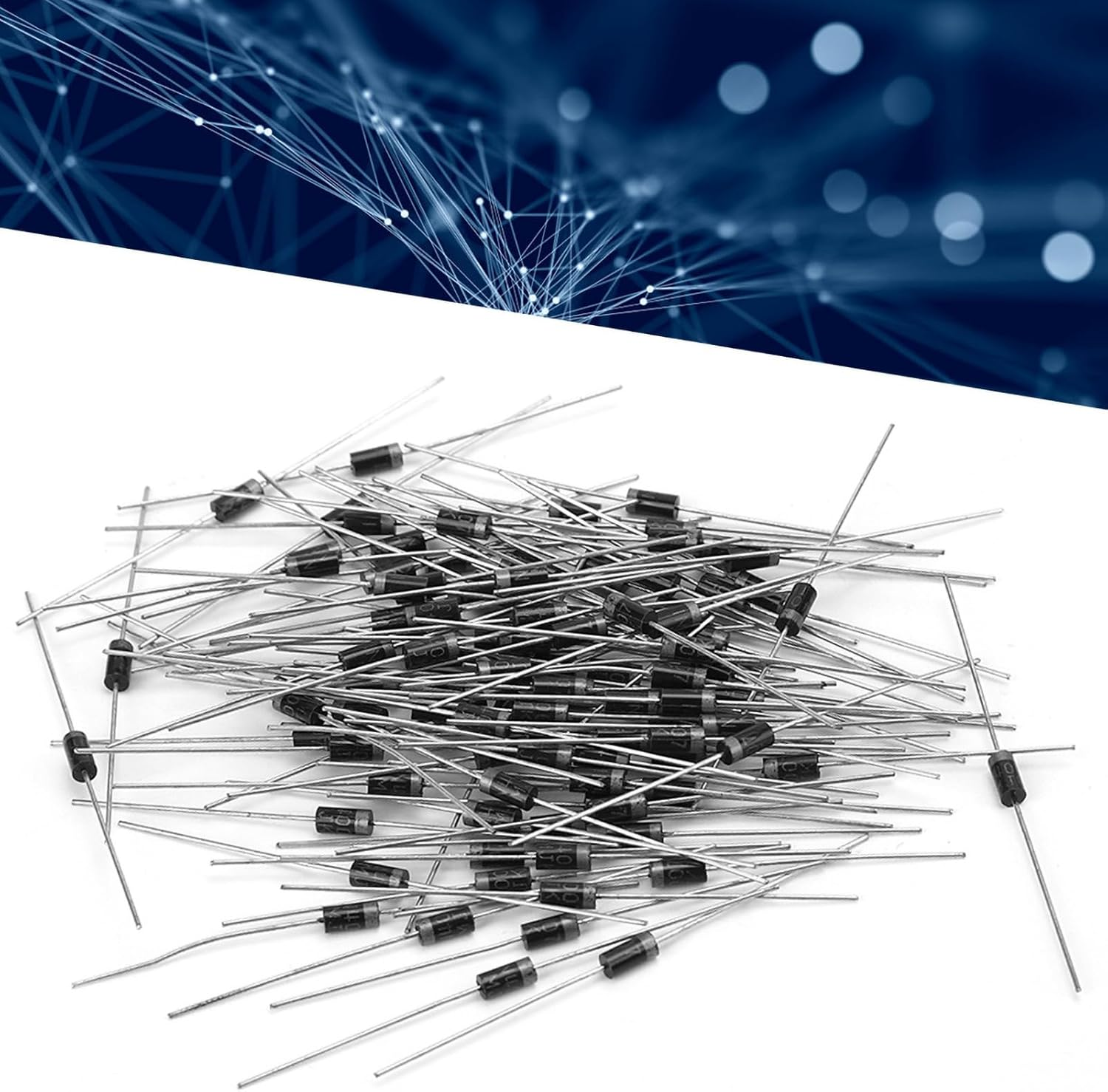 100 Pcs 1N4007 Rectifier Diode, 1A High Voltage Rectifier Diode, DO-41 1N4007 Rectifier Diode, Rectifying Diodes Electronic Diodes image number 6