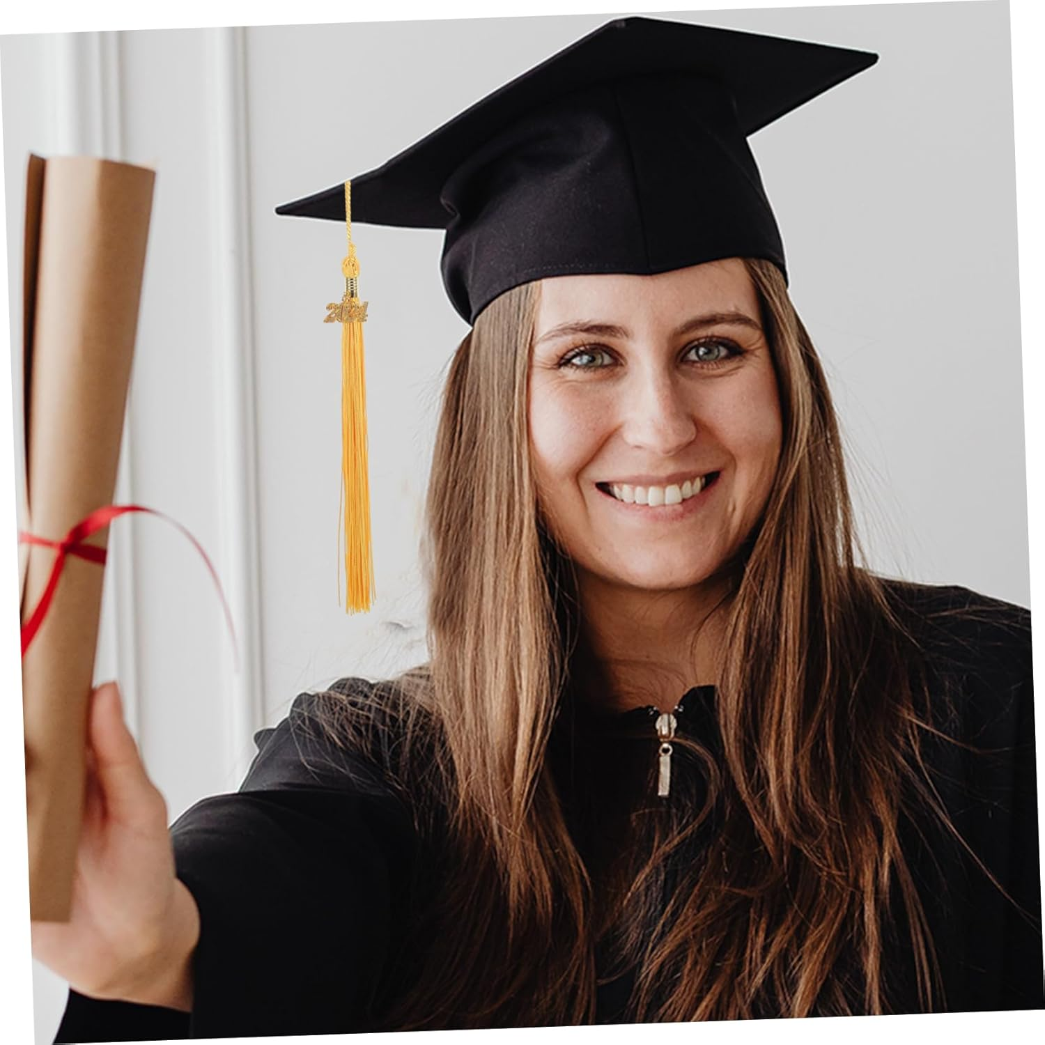 LALAFINA 4Pcs Graduation Cap Tassel Pendant Unique Graduation Hat Accessories for Memorable Ceremony and Chic Design for Photography and Celebrations - Golden image number 5