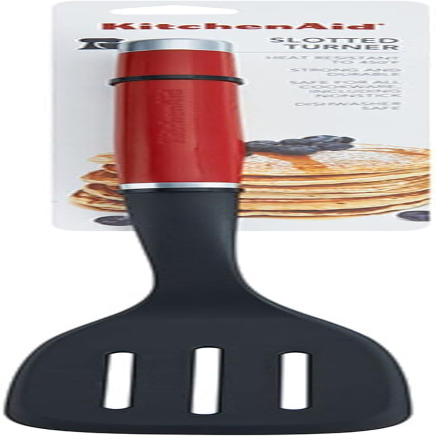 Kitchenaid Classic Slotted Turner - Nylon, Empire Red, Heat Resistant to 450&deg;F (232&deg;C) | Lightweight and Stain-Resistant | Lifetime Limited Warranty | Perfect for Flipping, Stirring, and Draining image number 4