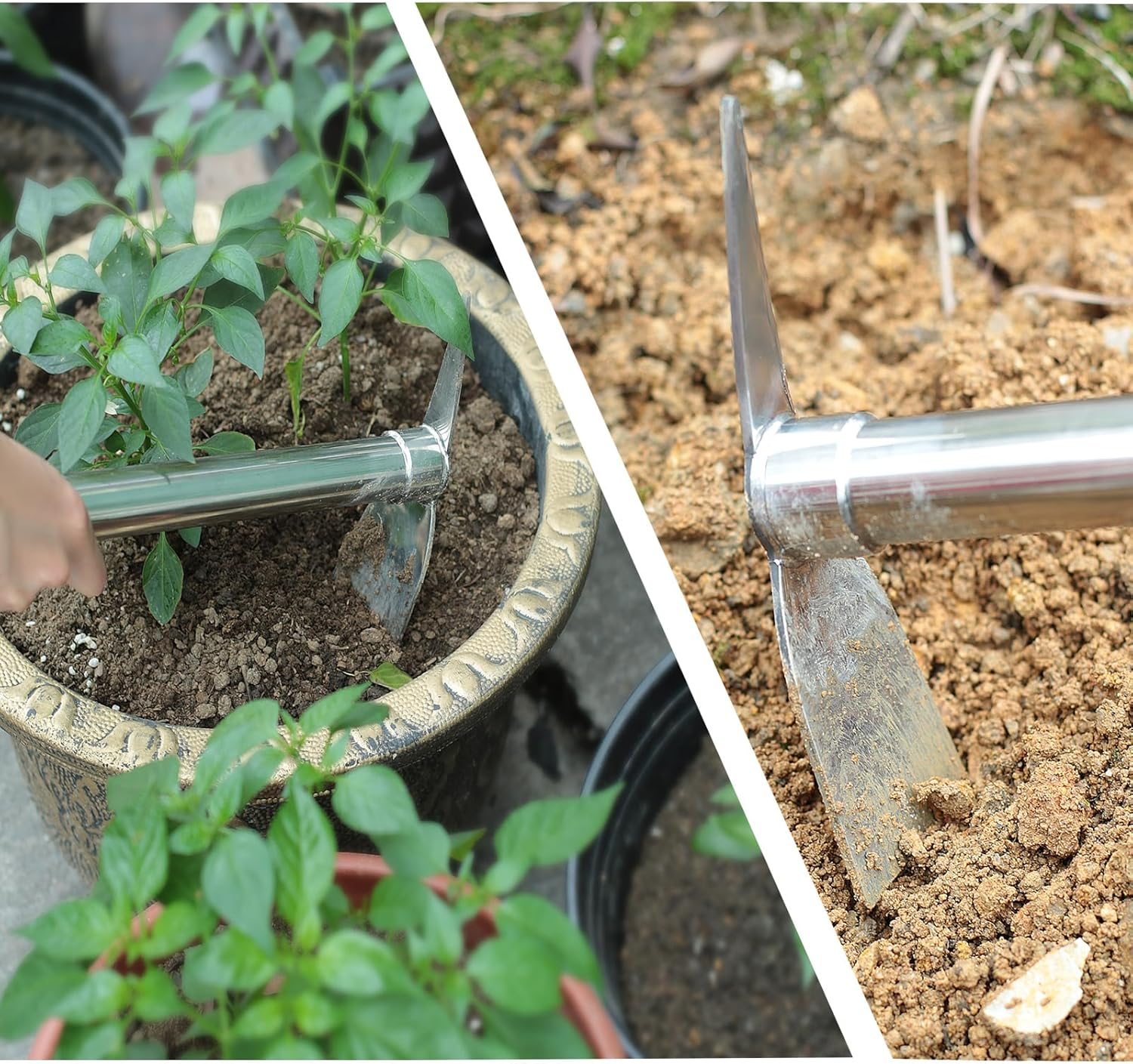 Metal Detecting Stainless Steel Pickaxe, 15'' Metal Detecting Pick Tool, Metal Detector Accessories, for Gold Mining image number 1