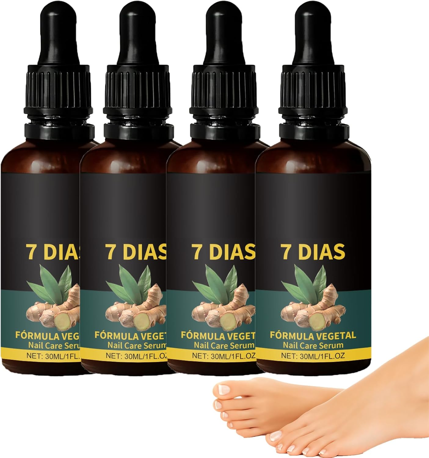 Ginger Nail Growth Serum 7 Days Nail Care Treatment Multi-Purpose Nails Repair Cream Ginger Cuticle Care Nourishing Oil Brittle Strengthener Suitable for Dry and Damaged (2Pcs)