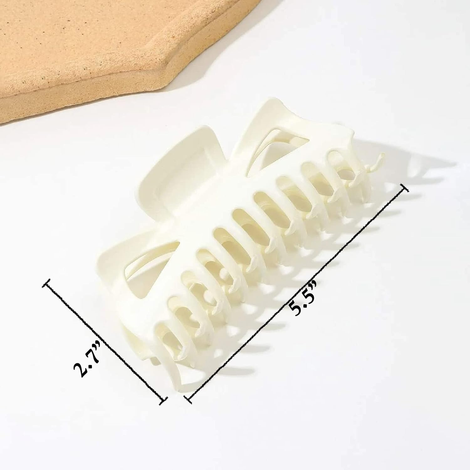 5.5&rdquo; Large Mello Claw Clips for Long Thick Hair, Silicone Flexible Hair Clips for Women, Soft Jaw Clips (Latte-4Pcs) image number 5