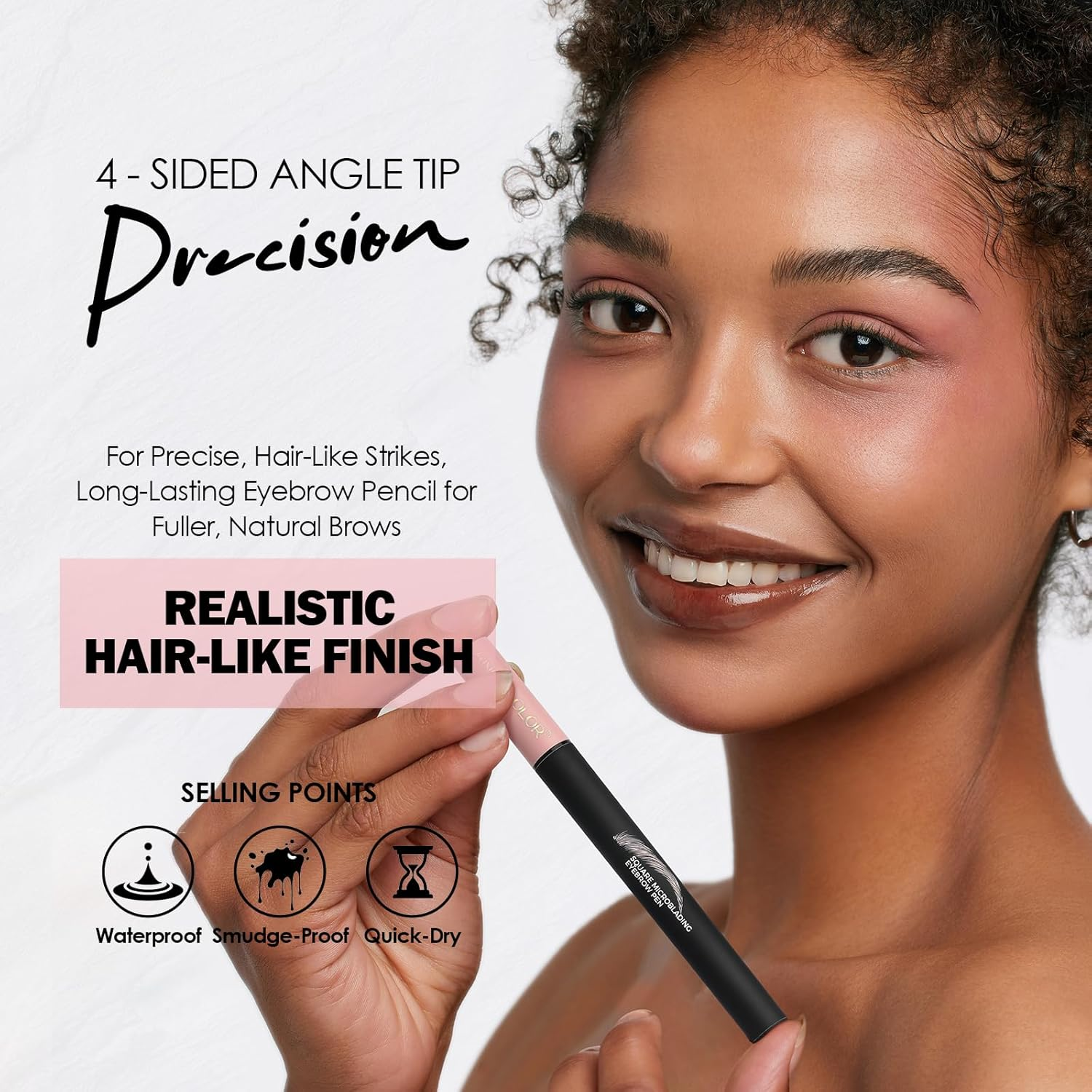 Anglicolor Eyebrow Pen Simple and Easy to Use，Microblading Pen for Eyebrows Creates Hair-Like, Natural-Looking, 3D Eyebrows,All-Day, Long-Lasting Makeup Effect (03 SLATE BROWN) image number 3