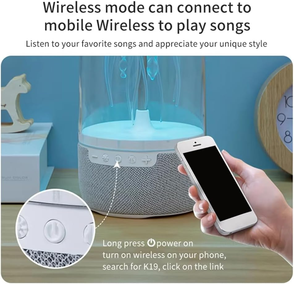 Xioaue Jellyfish Lamp Bluetooth Speaker - Colorful Portable Hifi Stereo with 3D Surround Sound Subwoofer Home Theater System image number 5