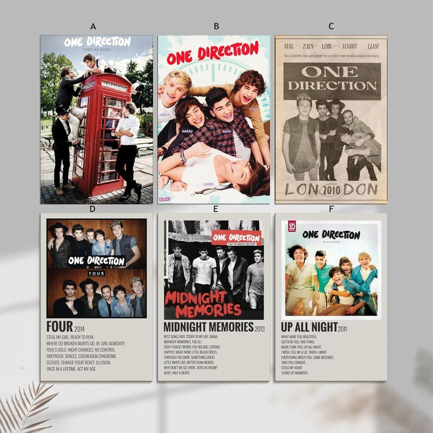 One Poster Direction Music Vintage Cover Poster a Set of 6 Canvas Posters Room Aesthetic Festival Family Bedroom Decor Wall Art Home08X12Inch(20X30Cm) Style image number 4