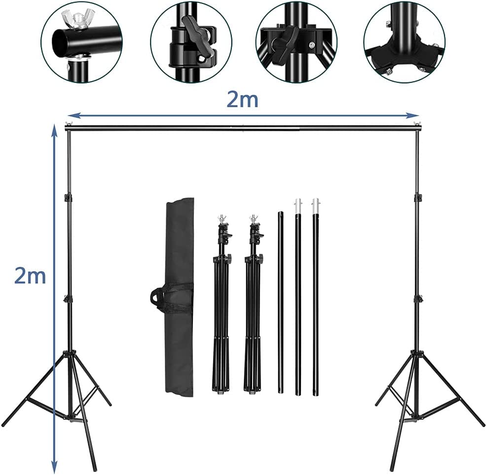 Studio Lighting Kit Bi-Color Dimmable 2X 85W Softbox Continuous Lighting Background Support System Black White Green Screen Backdrop for Portrait Product Photography Video Shooting image number 5