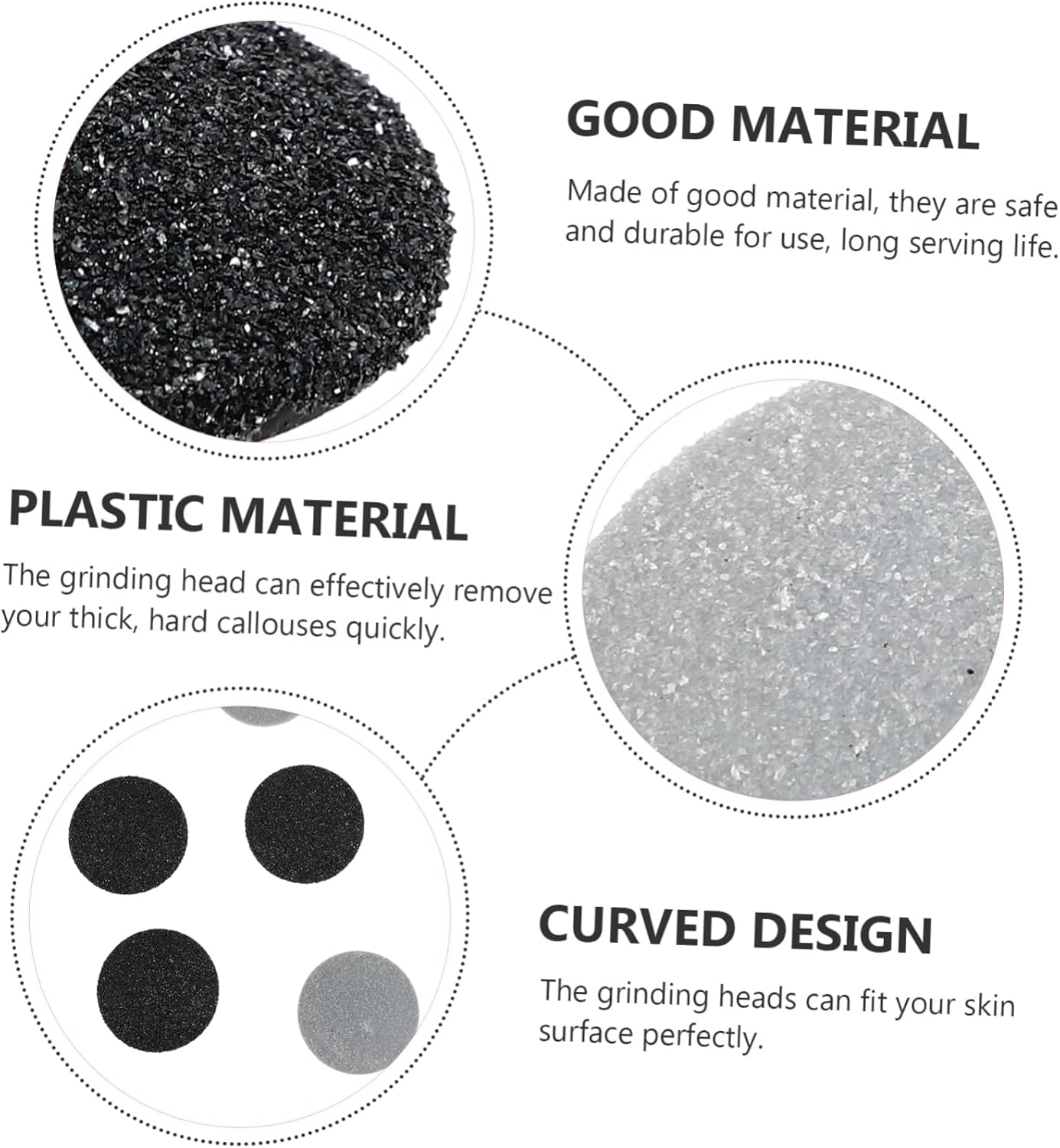 NOLITOY 10Pcs Replacement Heads for Electric Foot File Extra Coarse Pedicure Accessories Professional Dead Skin Removing Tools for Foot Care image number 3