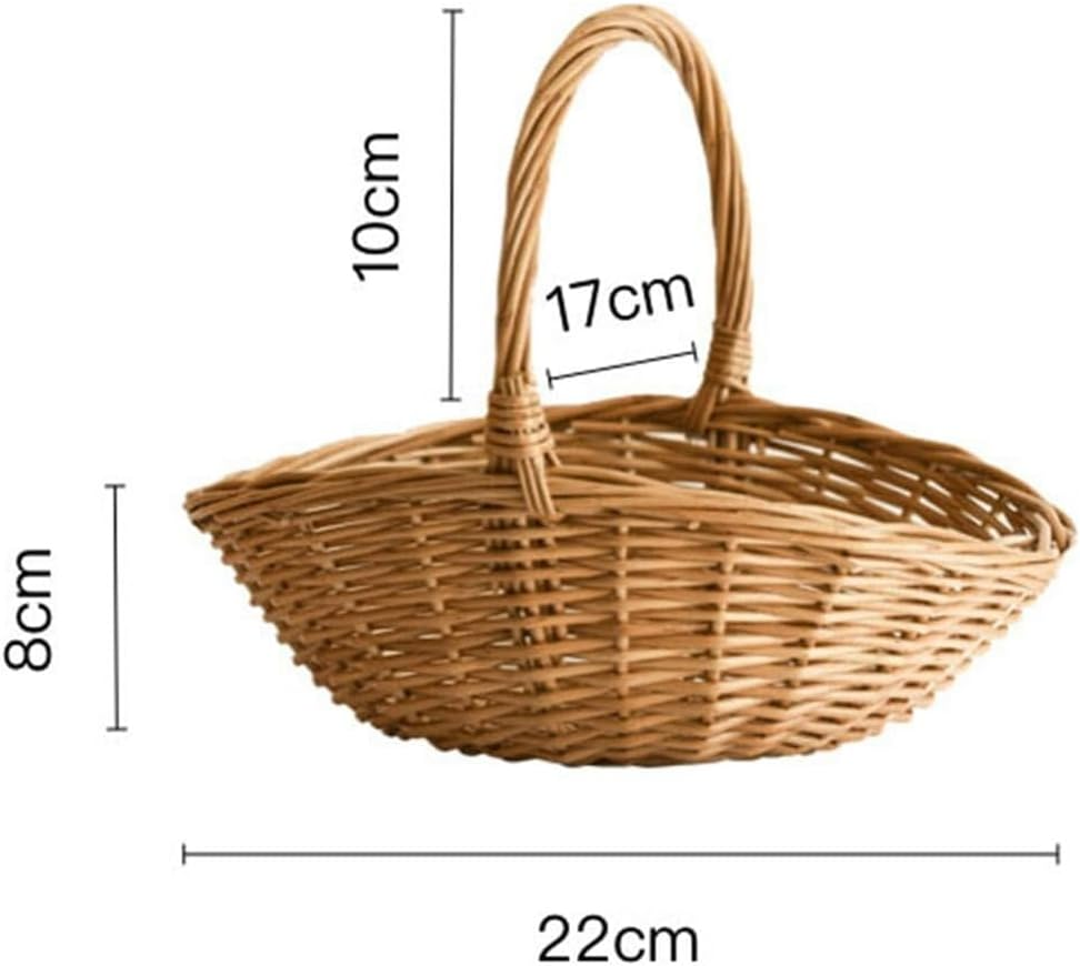 Wicker Shopping Basket, Rustic Wicker Storage Basket with Handle, Perfect for Shopping, Picnics, or Everyday Use image number 1