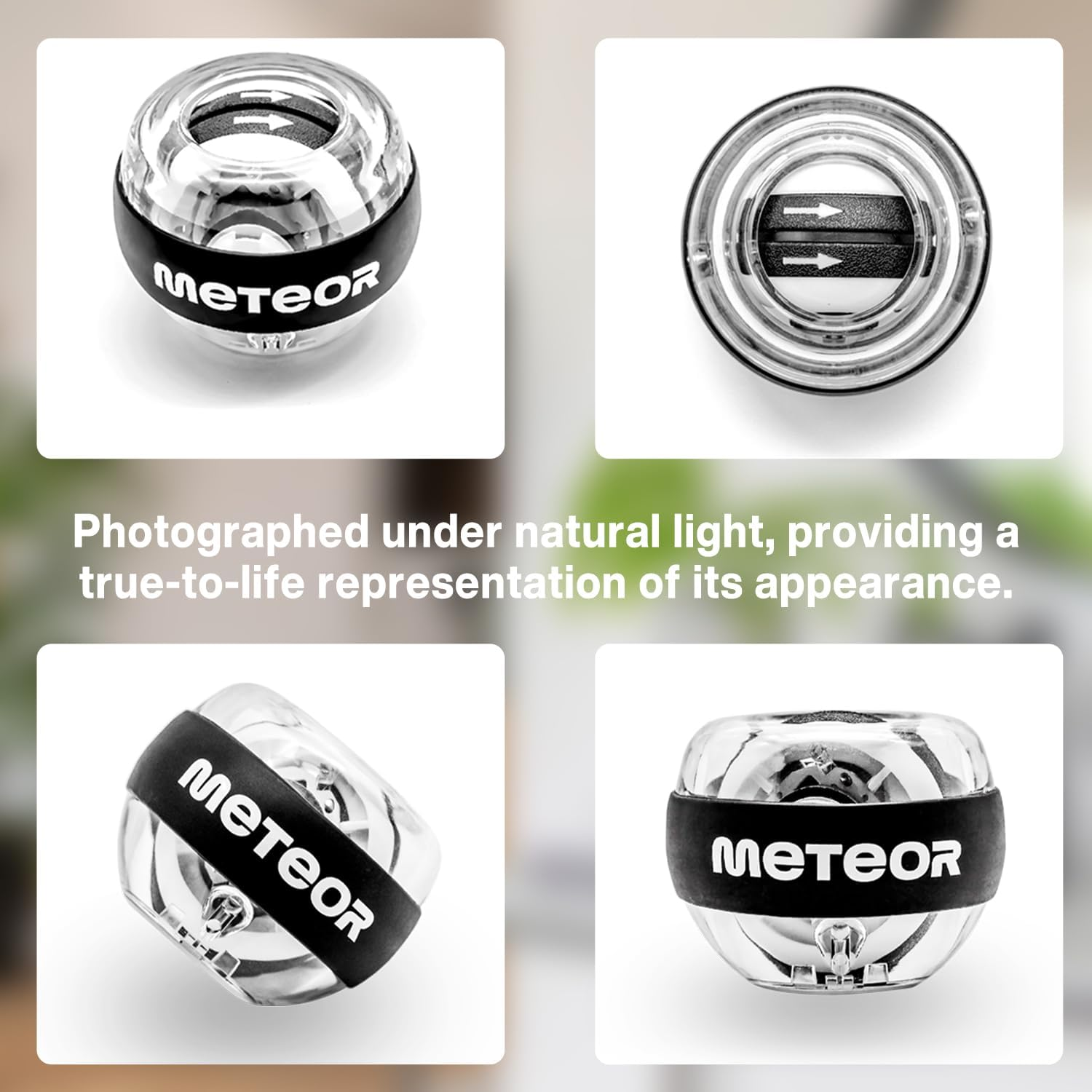 METEOR Wrist Trainer Ball &ndash; Auto-Start Gyroscopic Wrist Strengthener, Forearm Exerciser for Strengthening Arms, Fingers &ndash; Portable Gyro Ball with Colorful Lighting image number 5