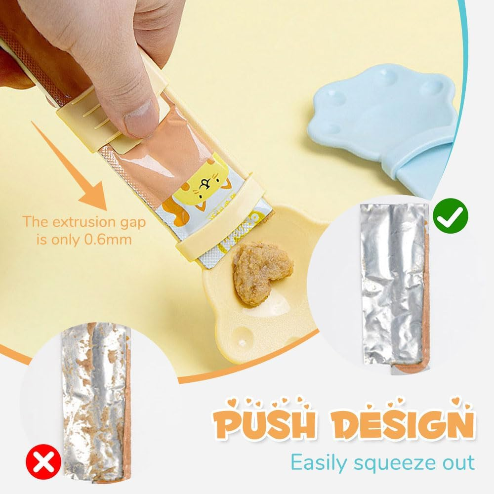 Cat Strip Feeder, 2024 New Cat Strip Happy Spoon Cat Treat Feeder Food Spoon with Hanging Hole, Multi Functional Cat Wet Treat Squeeze Treat Spoon for Pet Dogs Cats (Pink) - Pink image number 5