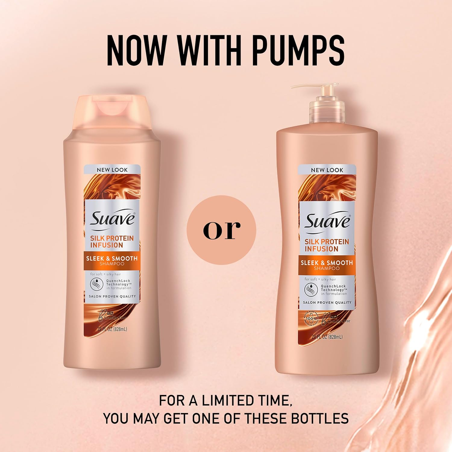 Suave Silk Protein Infusion Shampoo, Sleek and Smooth, for Soft Hair and Frizz Control, 28 Oz Pack of 4 image number 4