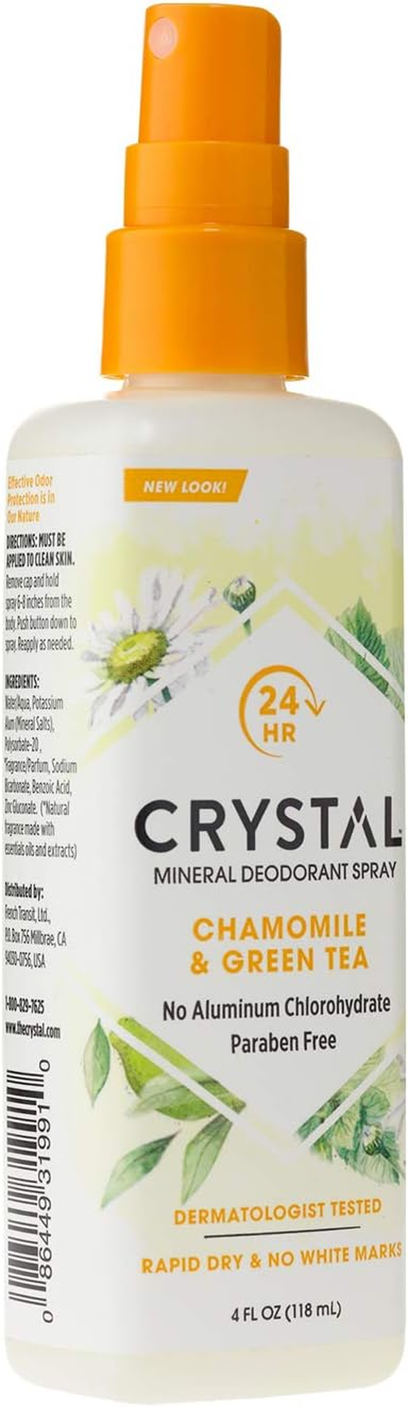 Crystal Essence Mineral Deodorant Spray, Chamomile and Green Tea, 118Ml image number 2