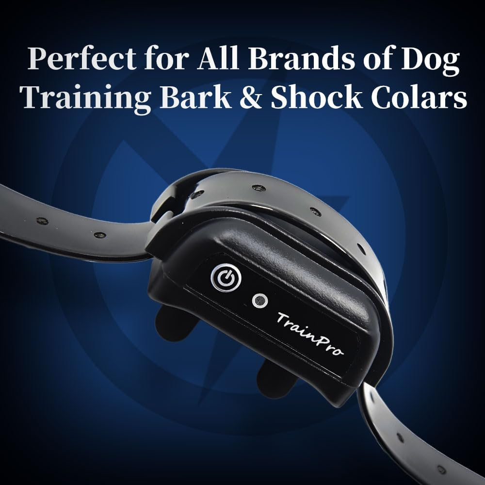 Trainpro Replacement &frac34;&rdquo; Dog Collar Strap Bands with Double Buckle Loop Training for All Brands of Pet Shock Bark E Collars and Fences.