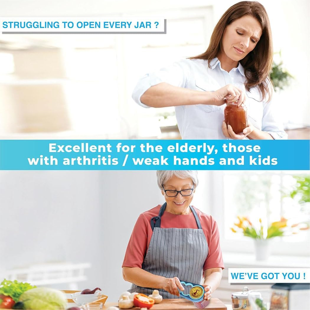 Idopick Jar Opener 4 in 1 Multi Function Can Opener for Opening Jars with Lids, Wine Bottles & Plastic Jars Bottle Opener Kit with Silicone Handle for Children, Elderly and Arthritis Sufferers image number 5