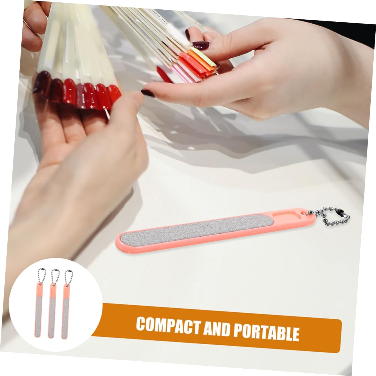 BESTYASH 3Pcs Natural Thick Fingernail Files Coarse Grit Nail File Nail Buffer Travel for Women image number 6