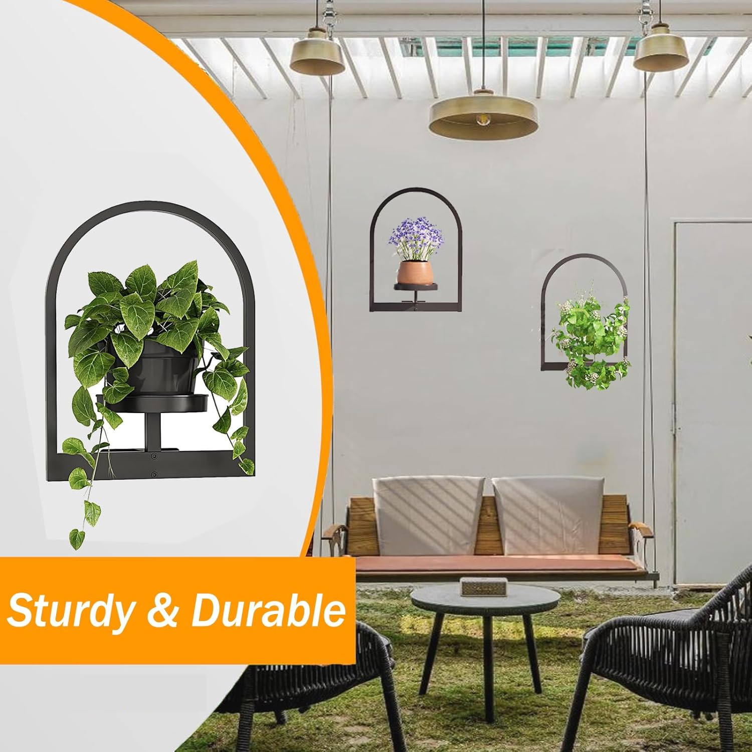 Wall Planters for Indoor Plants,2 Pack Wall-Mounted Hanging Planter Holder,Metal Plant Stand Indoor Wall Decor,Flower Floating Shelves Decor for Living Room Balcony Entryway