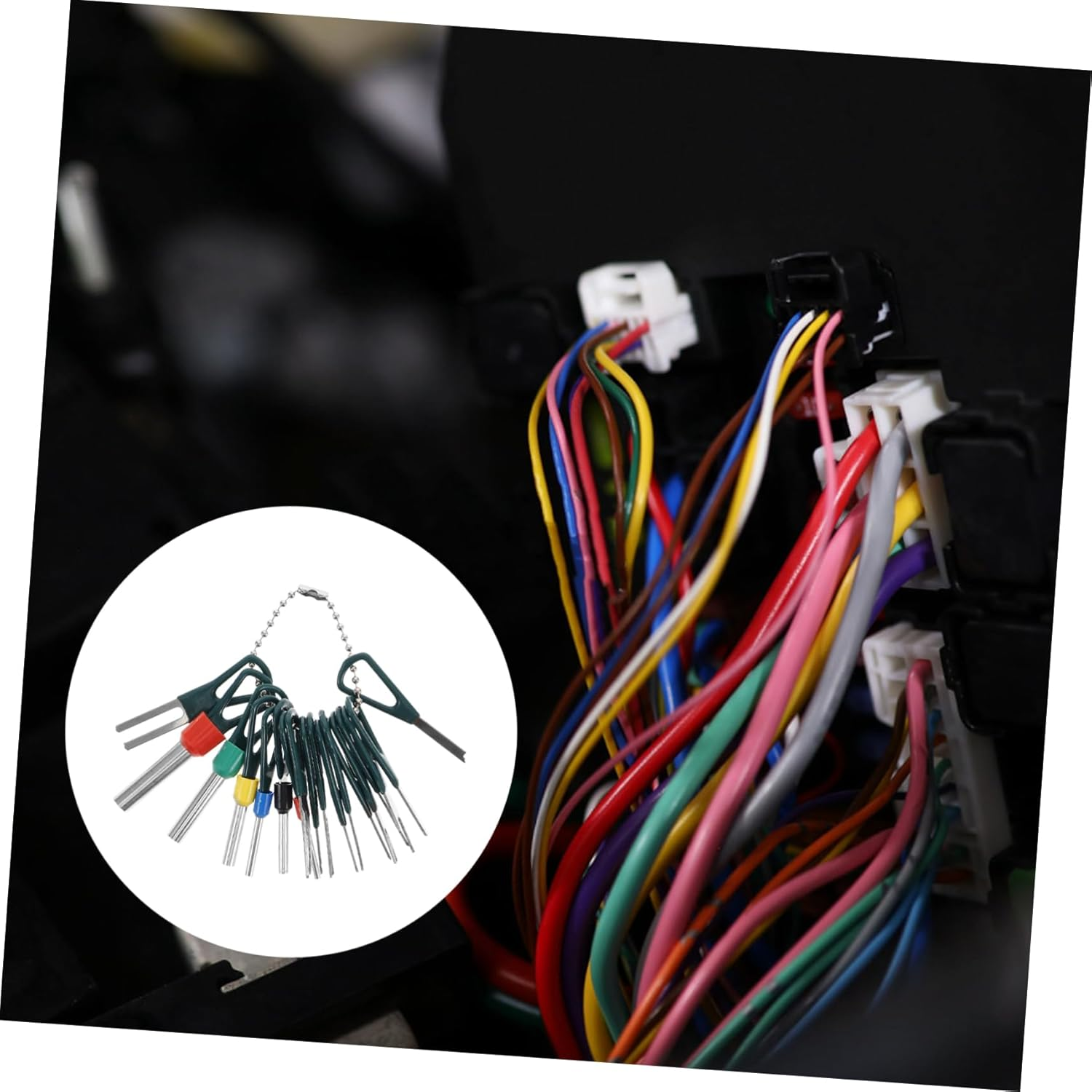 Alipis 18Pcs Car Wire Terminal Tool Kit Pin Extractor Set Auto Electrical Connector Pin Release for Automotive Wiring Harness Repair image number 5