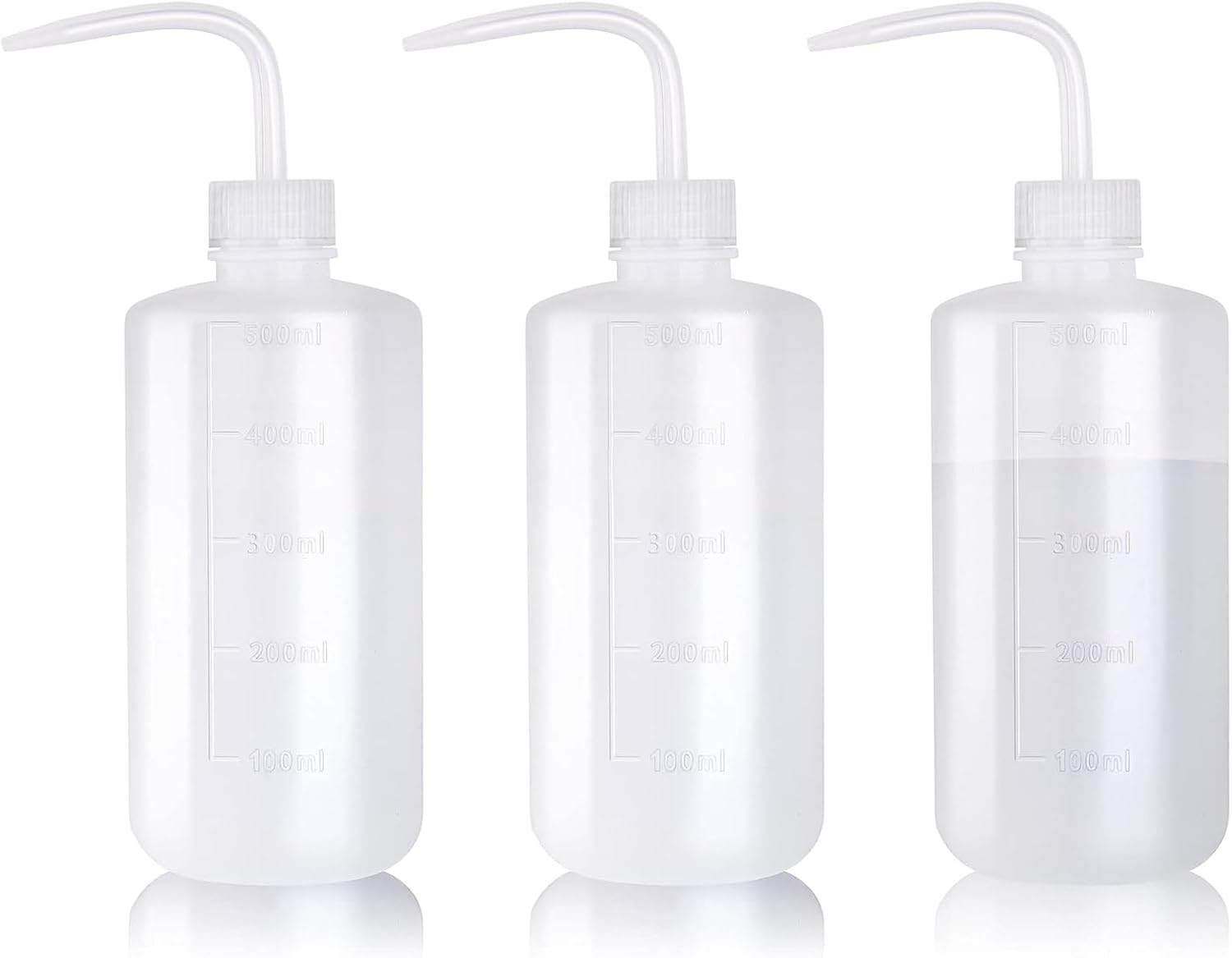 Zalizr 3 Pack Tattoo Wash Bottle, 500Ml Squeeze Plastic Watering Bottle with Bend Nozzle and Scale Mark, Watering Can for Flower and Succulent image number 4