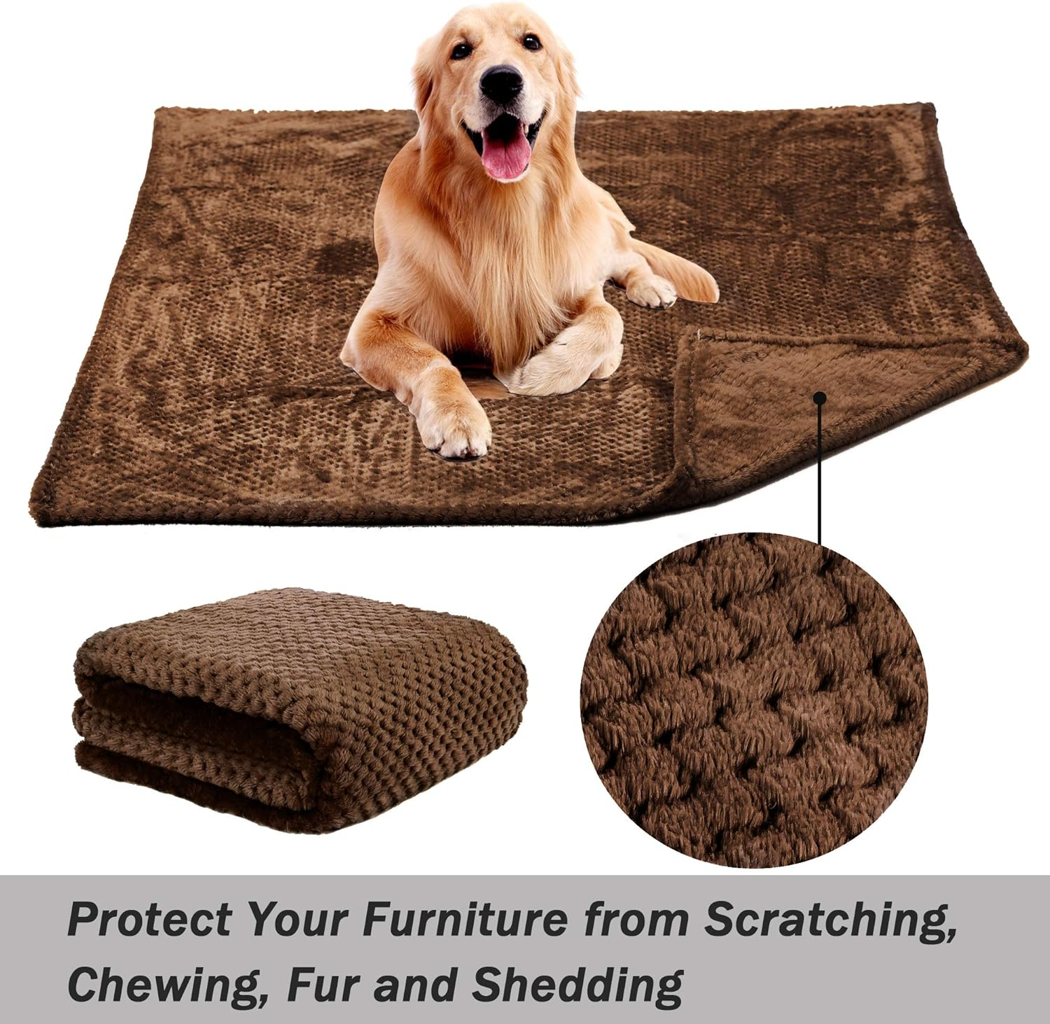 Msicyness Dog Blanket,Soft Fuzzy Blankets for Puppy, Small,Medium,Large,X-Large Premium Fluffy Blankets Plush Fleece Throw Dog Bed, Couch, Sofa, Reversible Travel Warm Covers image number 3