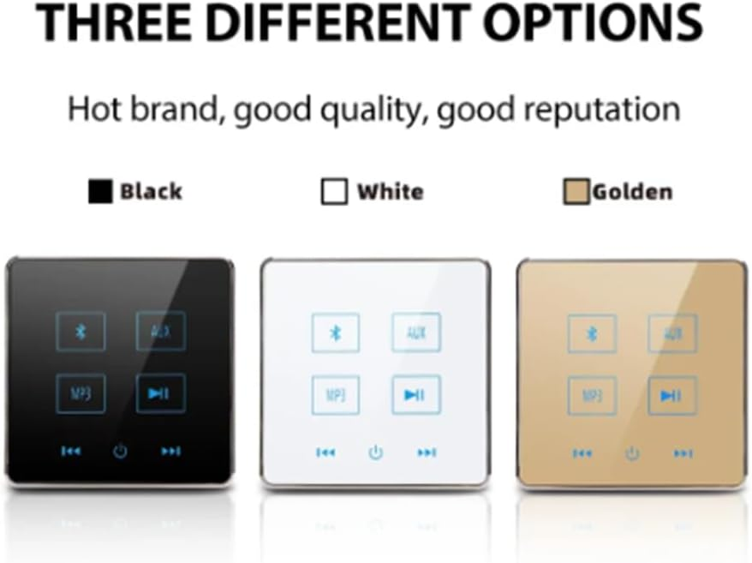 Home Theater Bluetooth Wall Amplifier Touch Screen Music Panel Home Background Audio System Support USB TF Card(Black) image number 3