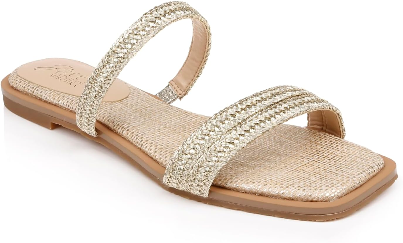Jewel Badgley Mischka Helena Flat Summer Sandal