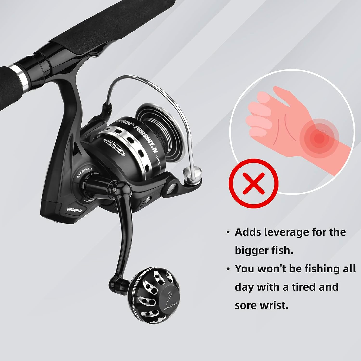 GOMEXUS Power Handle for Penn Spinfisher VI Slammer III Iv(Choose Option for Correct Size,Not for Spinfisher V LC) image number 4