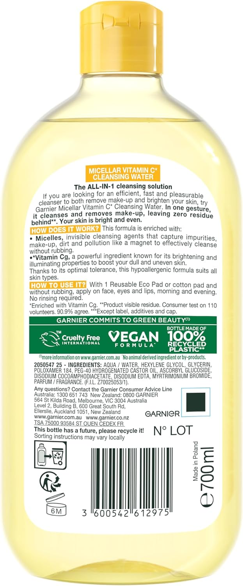 Garnier Vitamin C Micellar Cleansing Water 700Ml