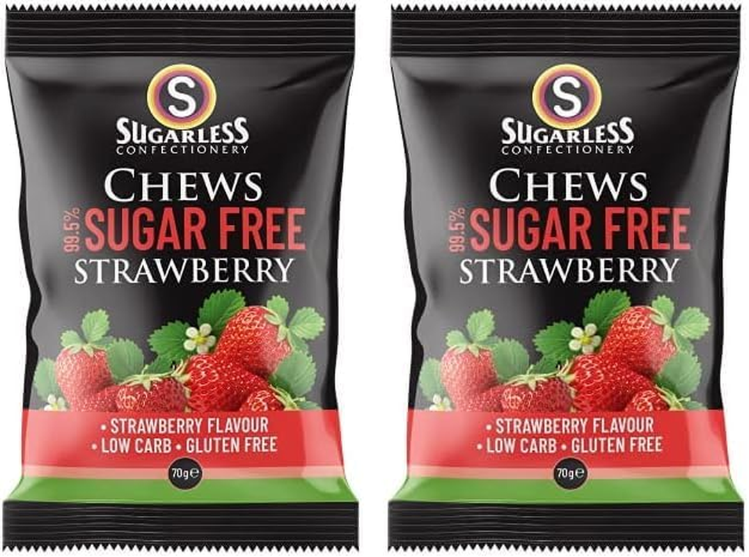Sugarless Confectionery Strawberry Flavour Chews 70G image number 5